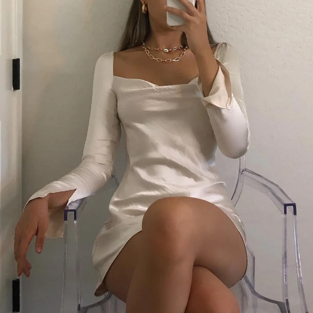Princess Polly Star Power Mini Dress champagne